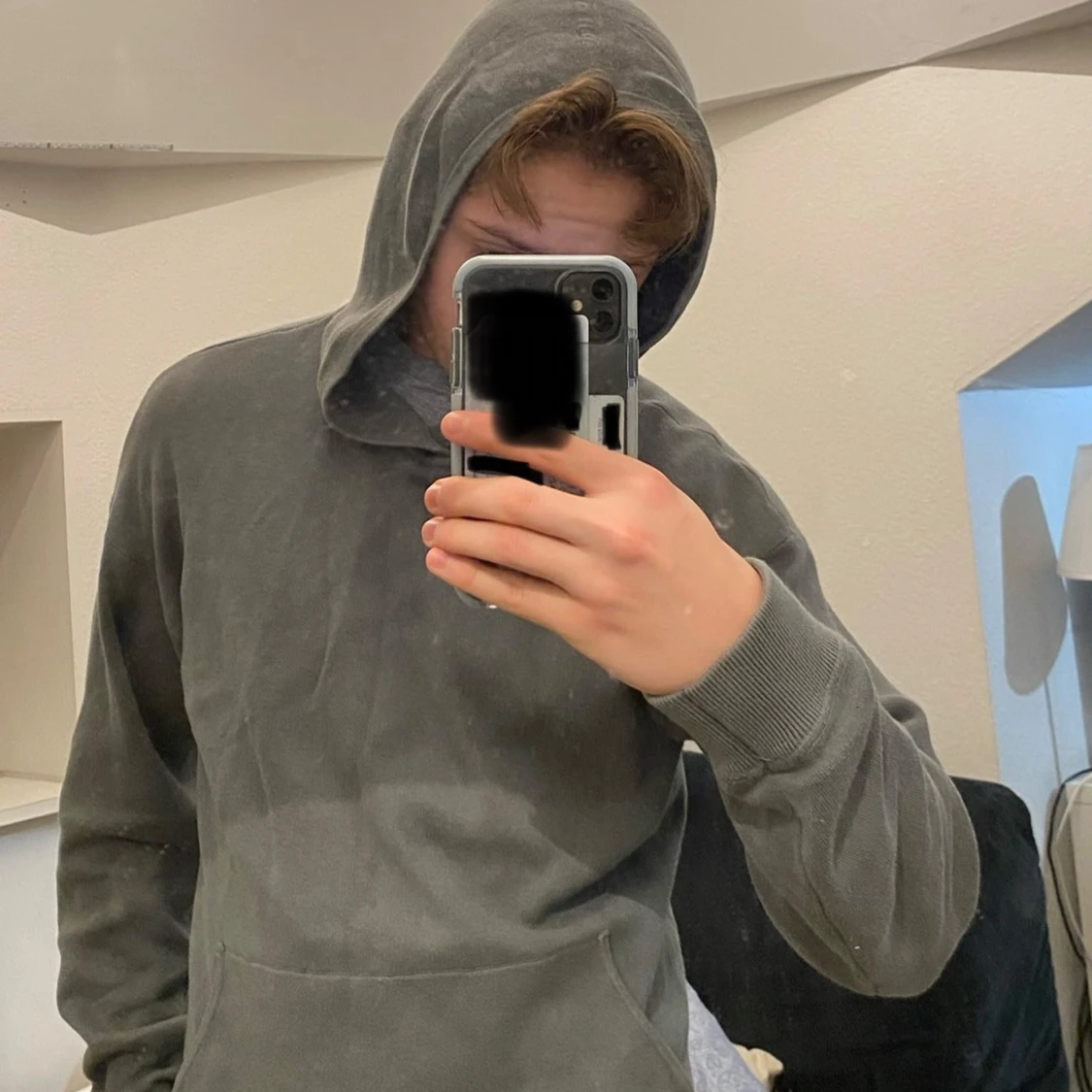 Grå hoodie från Massimo Dutti - 3