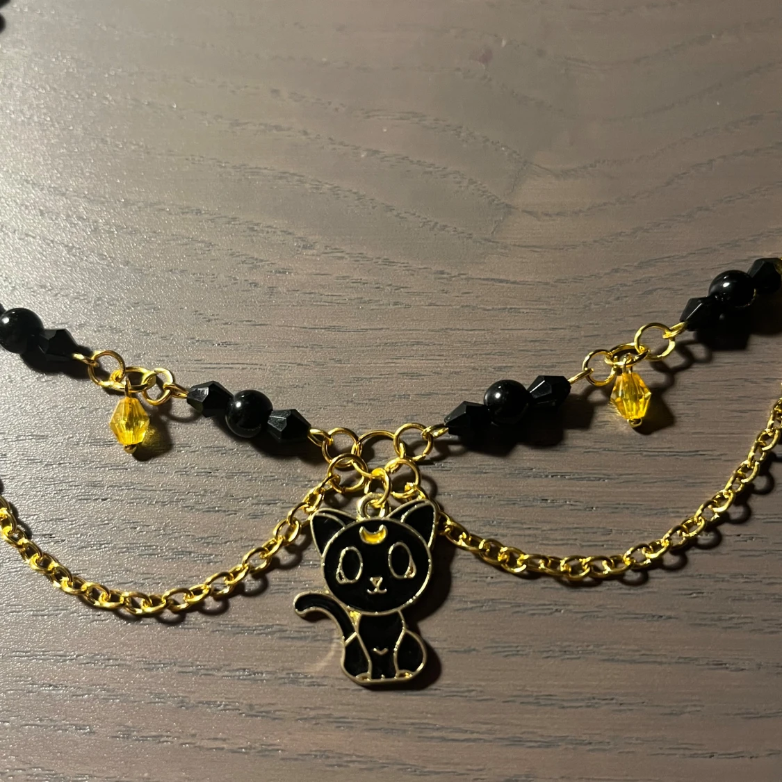 Black cat necklace  - 90