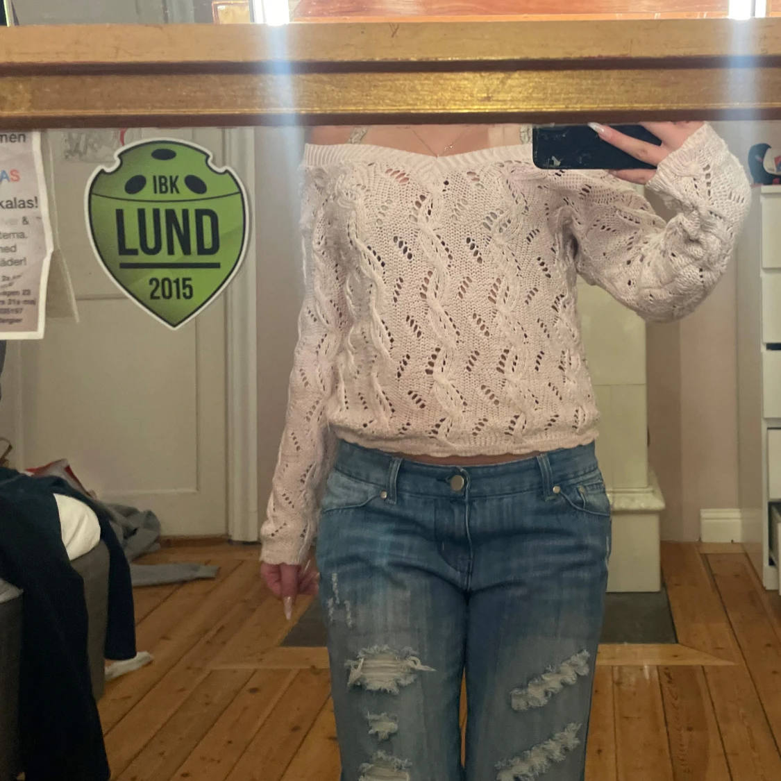 Rosa stickad tröja