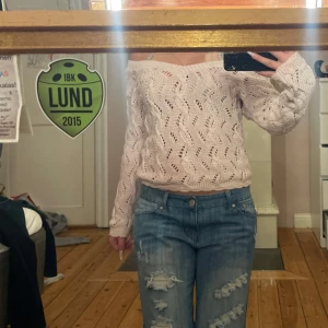 Rosa stickad tröja - Jötte söt rosa stickad tröja