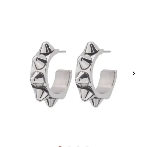 Silvriga Edblad örhängen med nitar💕 - Snygga edblad örhängen i silver med nitar💕