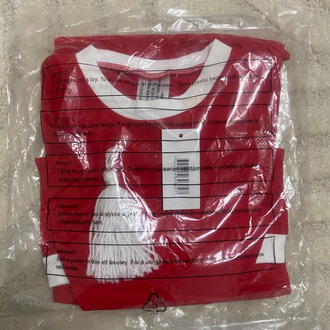 Röd tomtedräkt med luva - 90