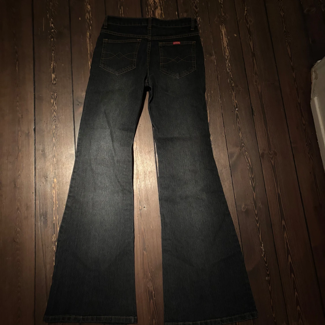 Mörkblå low waist bootcut jeans - 90