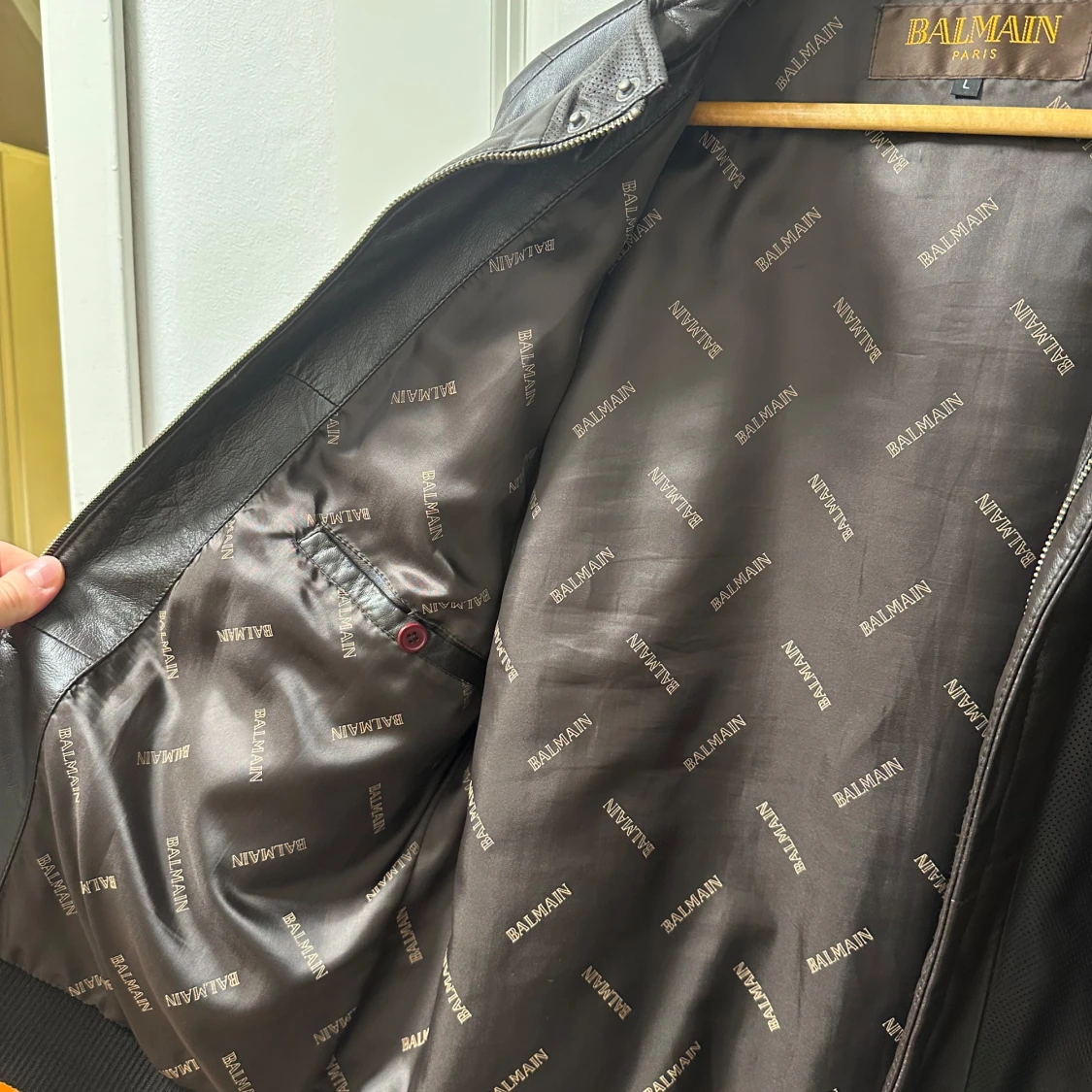 Svar skinnjacka från Balmain - 93