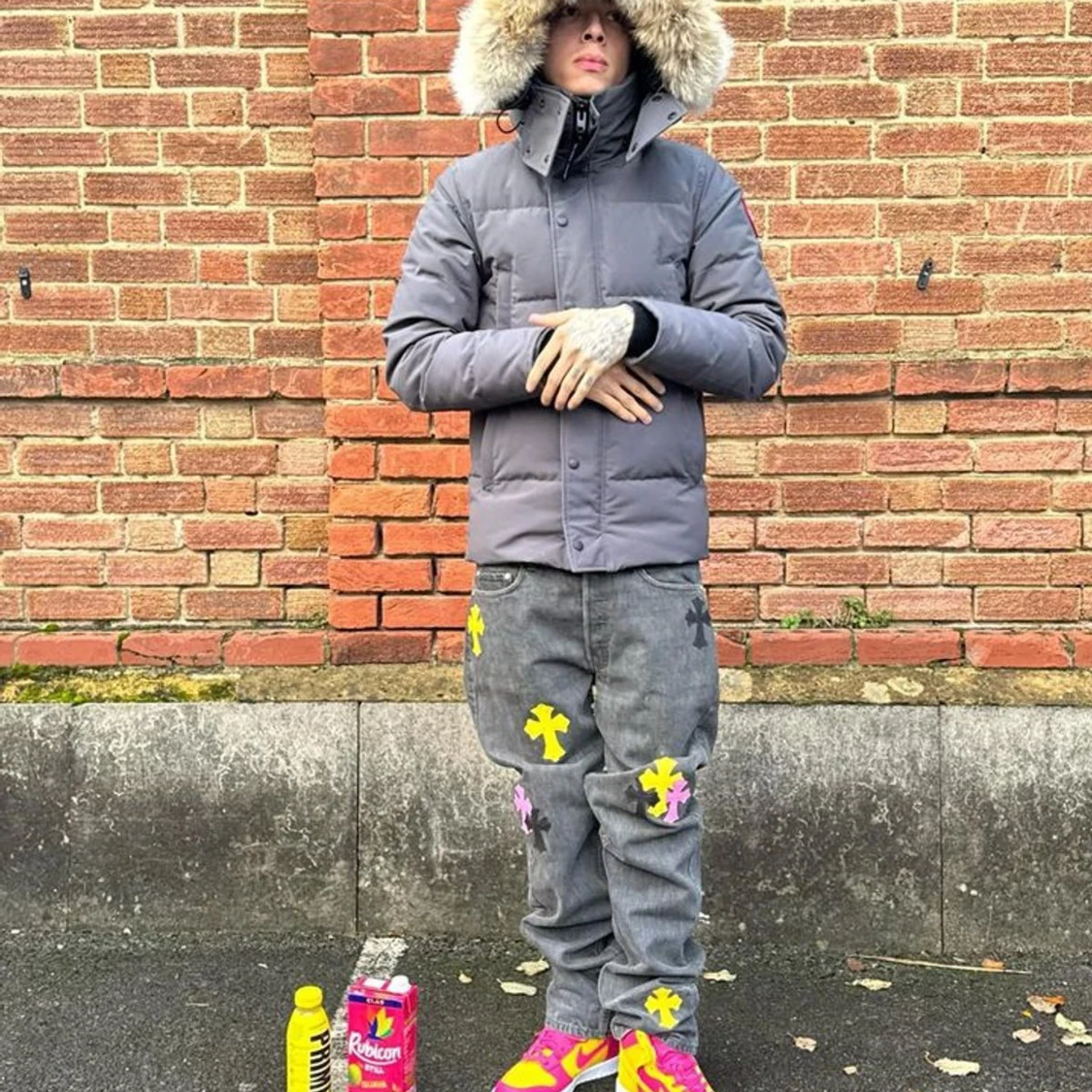 Grå Canada goose jacka  - 90