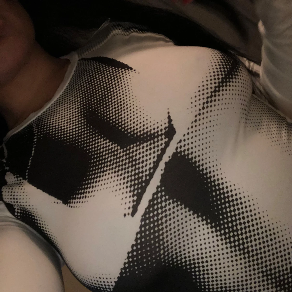 Svartvit långärmad topp 