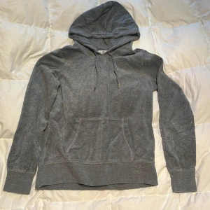 Grå hoodie från H&M - Säljer en grå hoodie från H&M med en klassisk design. Den har en stor ficka framtill och justerbar huva med dragsko. Fungerar till både tjejer och killar.