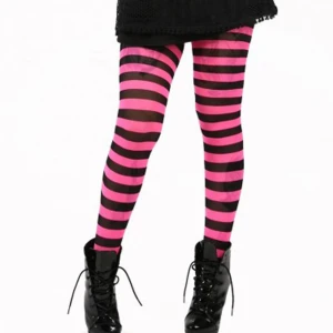 Randiga tajts - Fina rosa-svarta randiga tajts, oanvända men tyvärr uttagna ur paketet de kom i. 