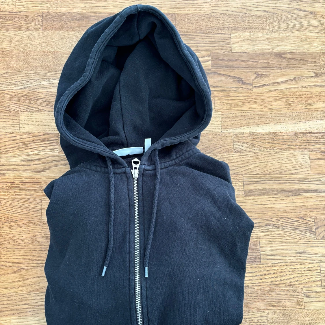 Svart zip hoodie - 90