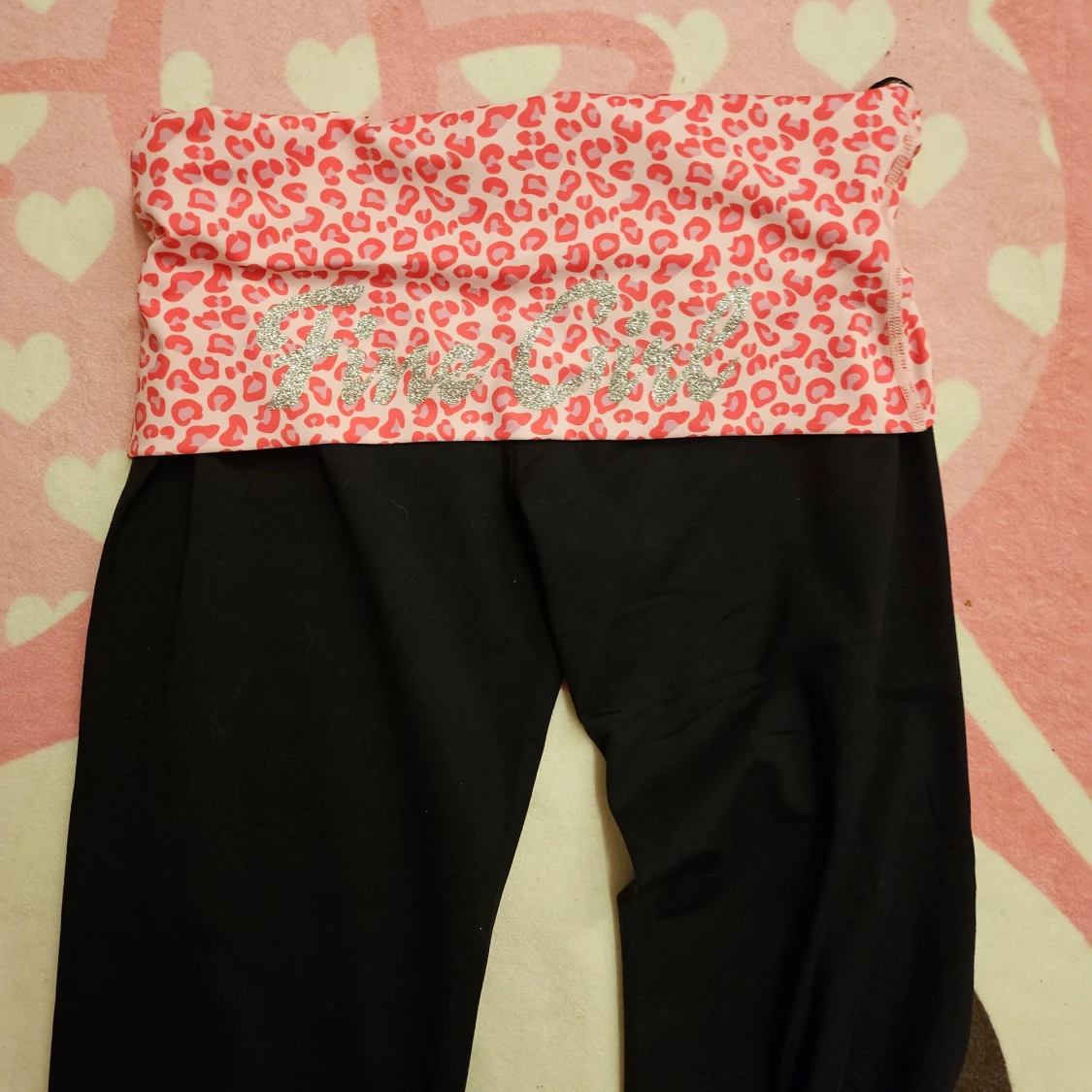 Y2k Svarta foldover leggings - 90