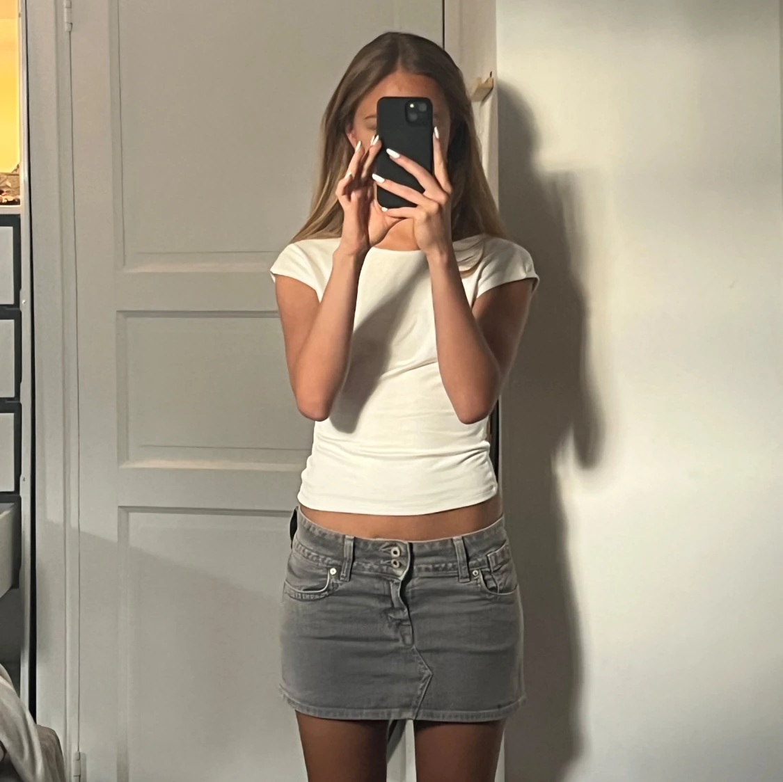 Grå jeanskjol från Hudson - 91