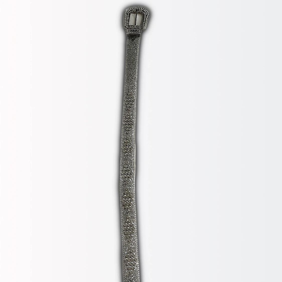 Glittrigt silverfärgat bälte - 90