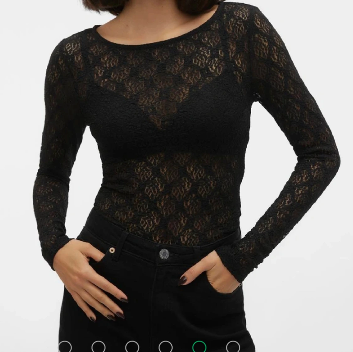 Svart spetstopp  - 90