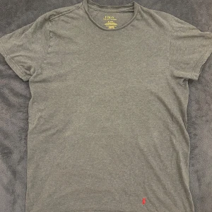 Grå t-shirt från Ralph Lauren - Grå Ralph lauren T-shirt! ✨👕Bra skick 7/10!☀️Älskar den personligen men har växt ut den nu! 🙃
