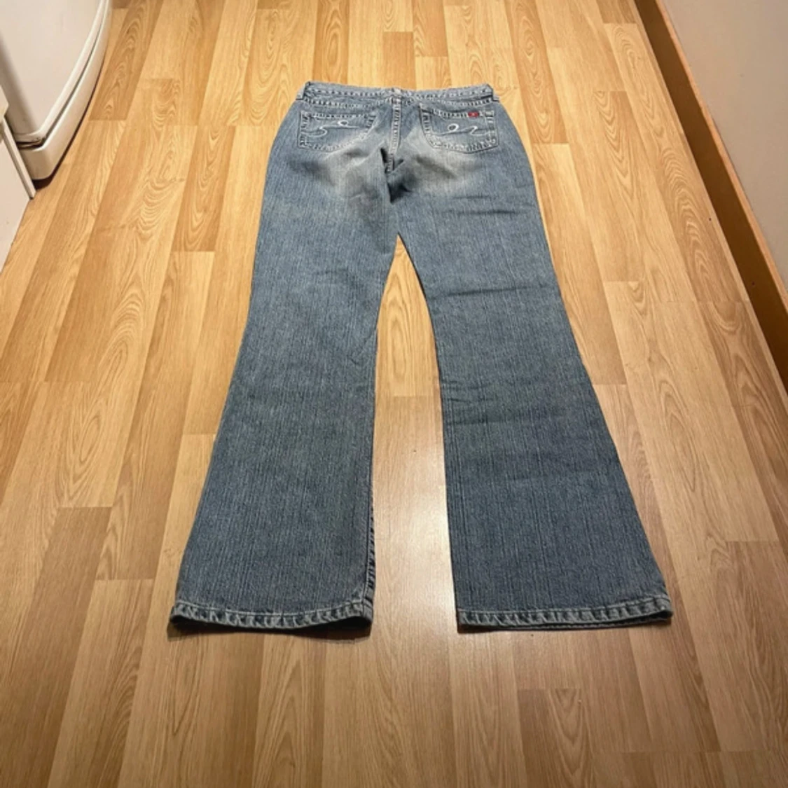Blå bootcut jeans - 3