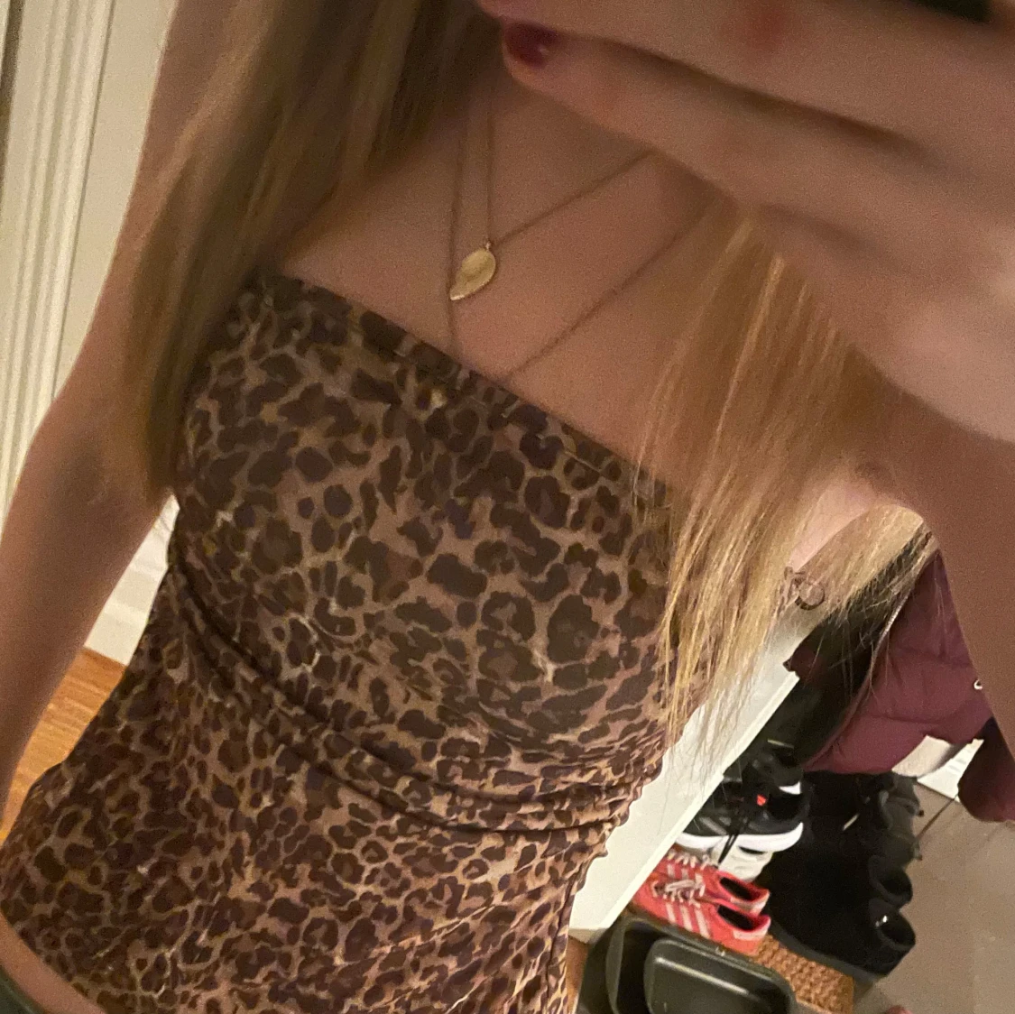 Leopardmönstrad tubtopp - 1