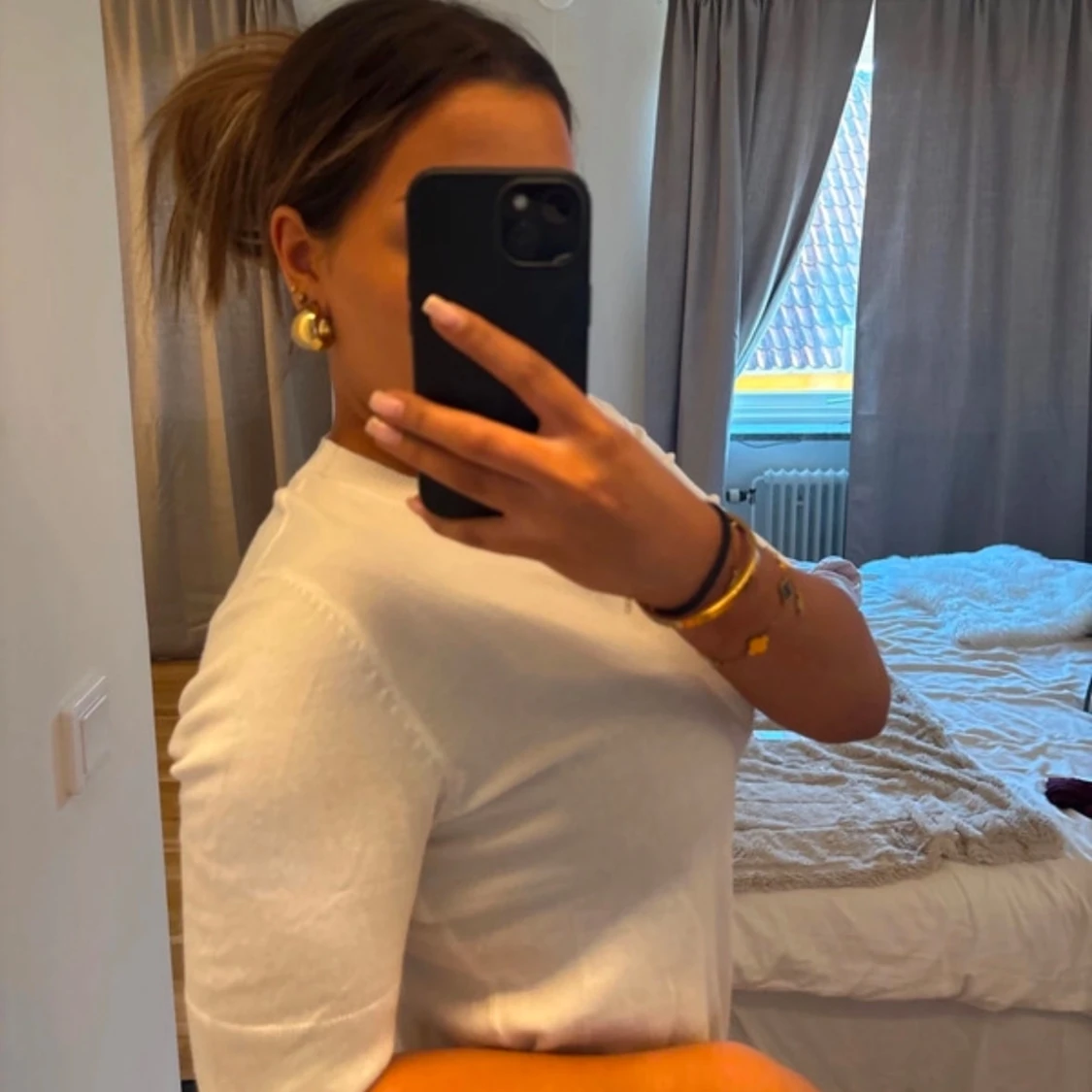 Vit stickad topp - 3