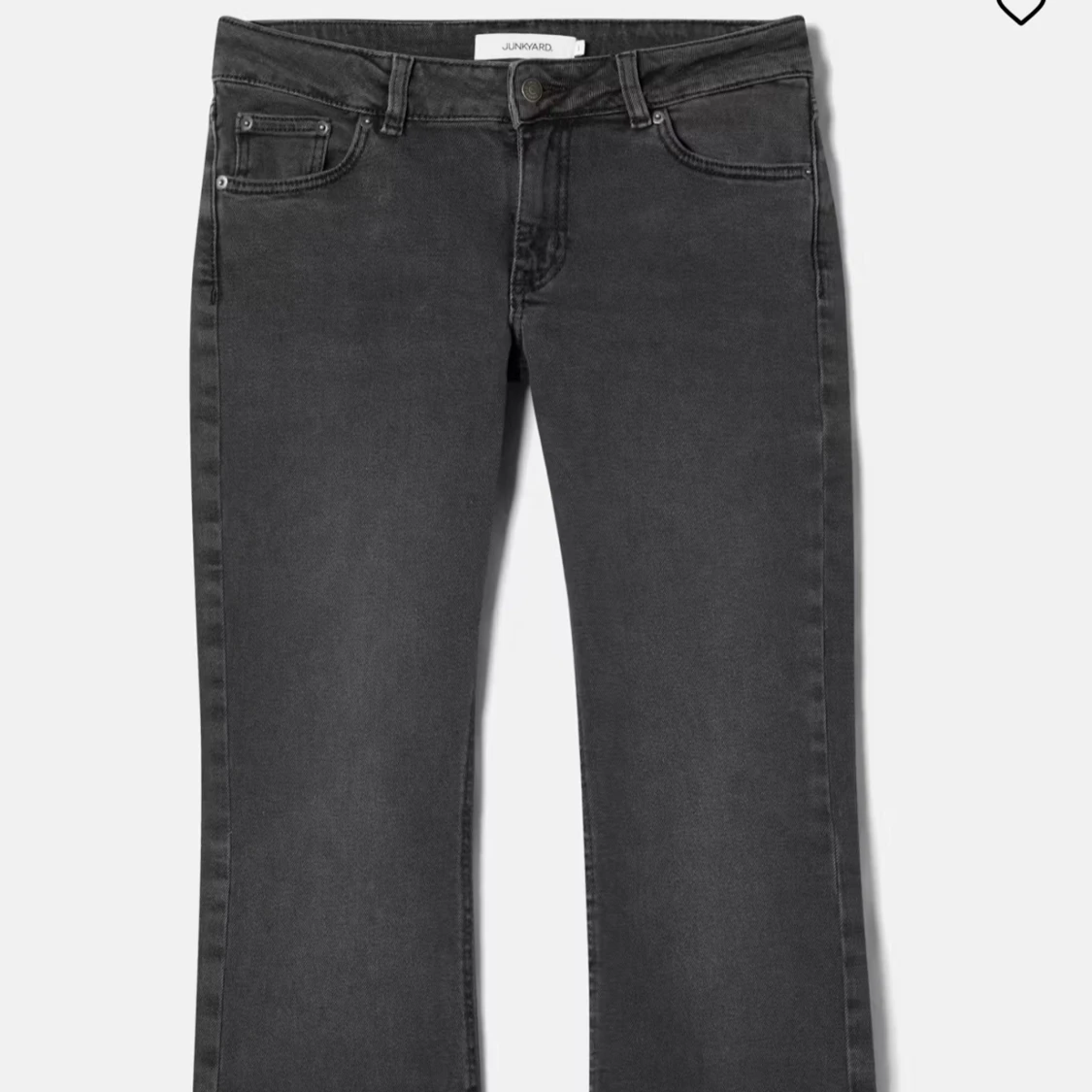 Grå jeansbyxor low waist