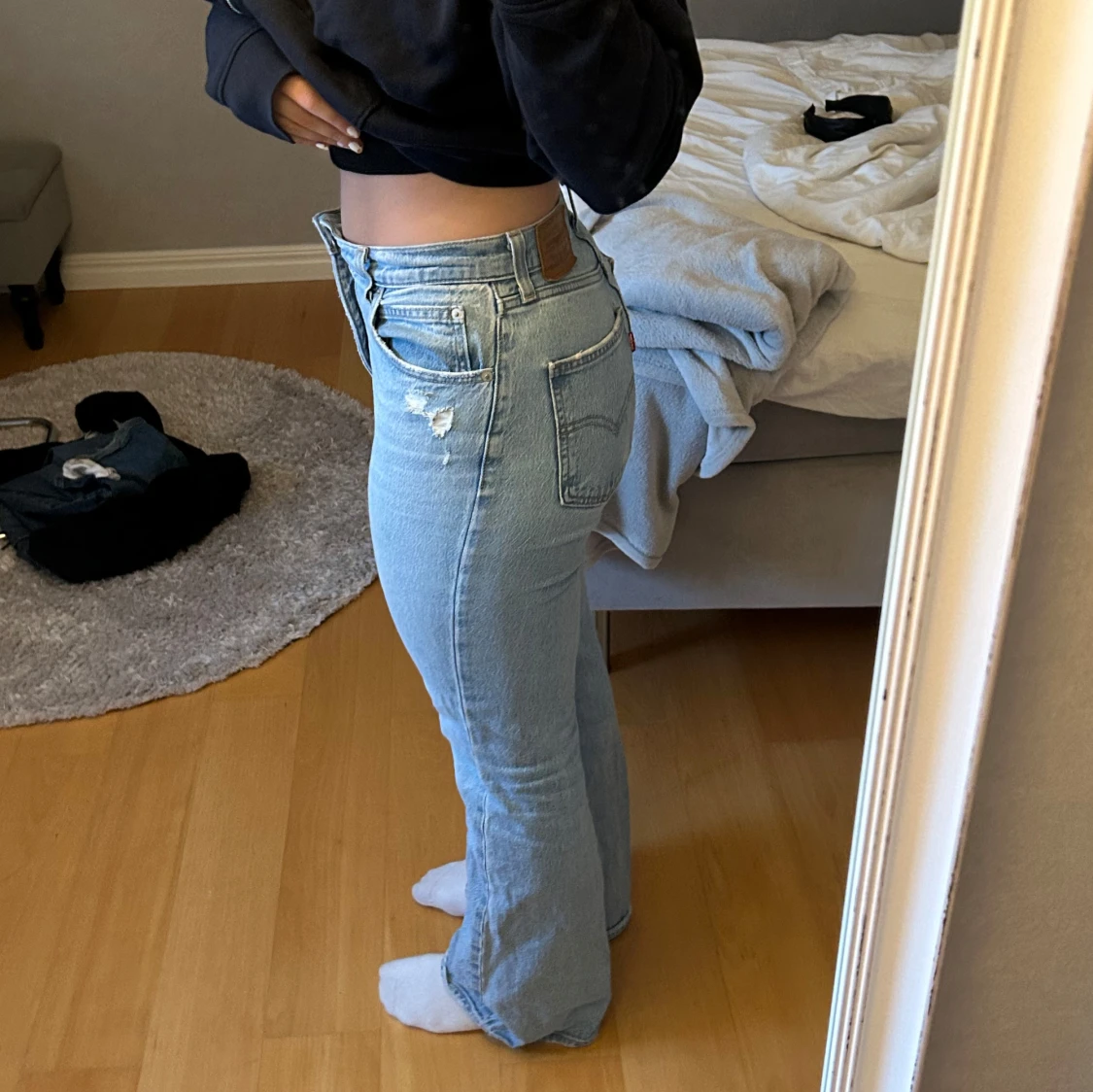 Ljusblå bootcut jeans - 3