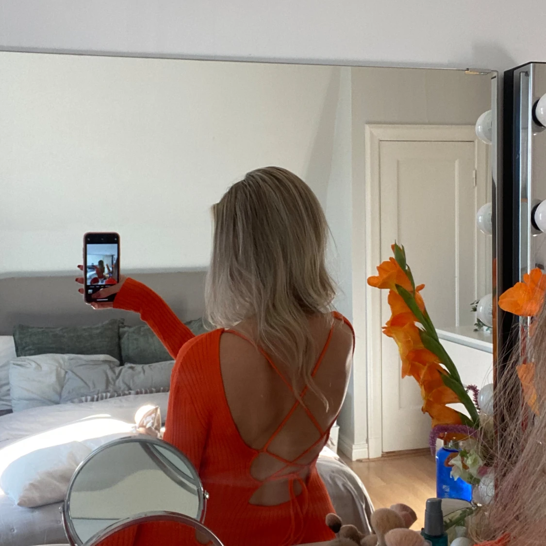 Orange lång klänning  - 91