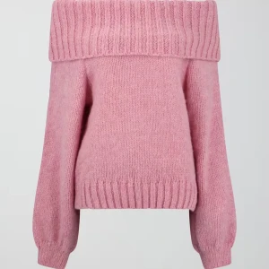 Rosa stickad tröja offshoulder - En rosa stickad offshoulder tröja från Gina Tricot. Använd 1 gång så i nyskick! Går inte längre att köpa i butik💕💕