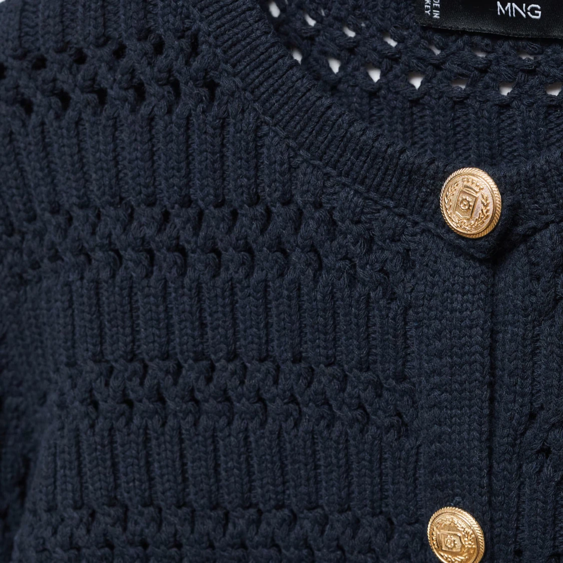 Mörkblå stickad kofta från Mango - 90