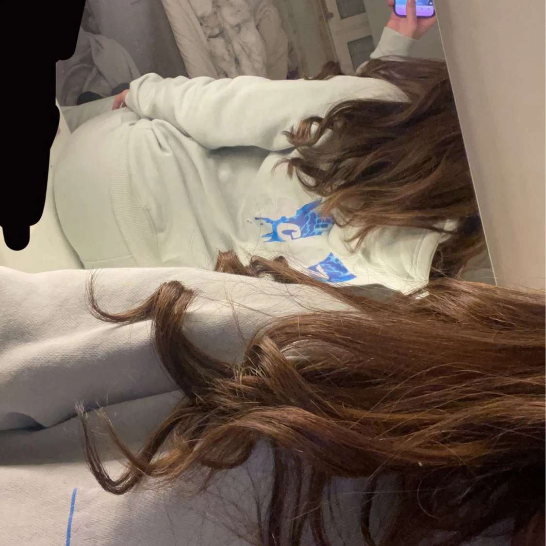 Vit hoodie & byxor (sett) med blått tryck från Scuza