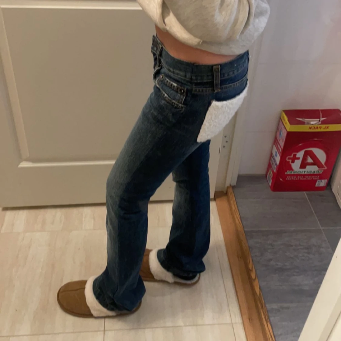 Lågmidjade bootcut jeans - 92