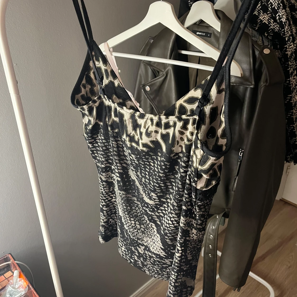 Leopard linne topp 💋 - 90