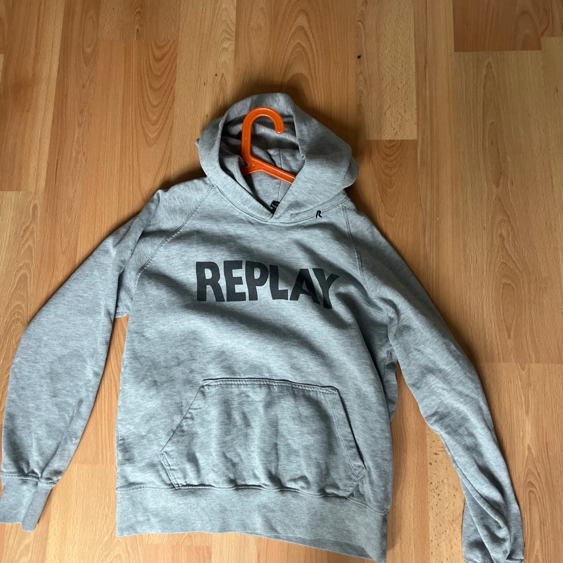 Grå hoodie från Replay med tryck - 1