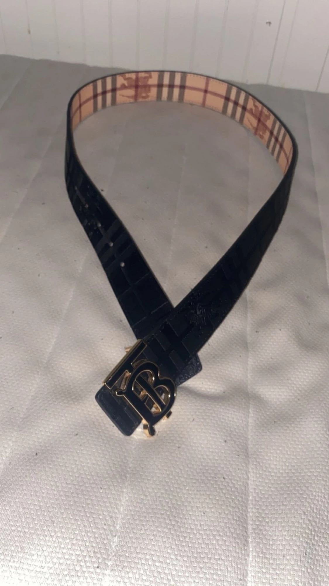 Burberry vändbart skärp med TB-spänne - 1