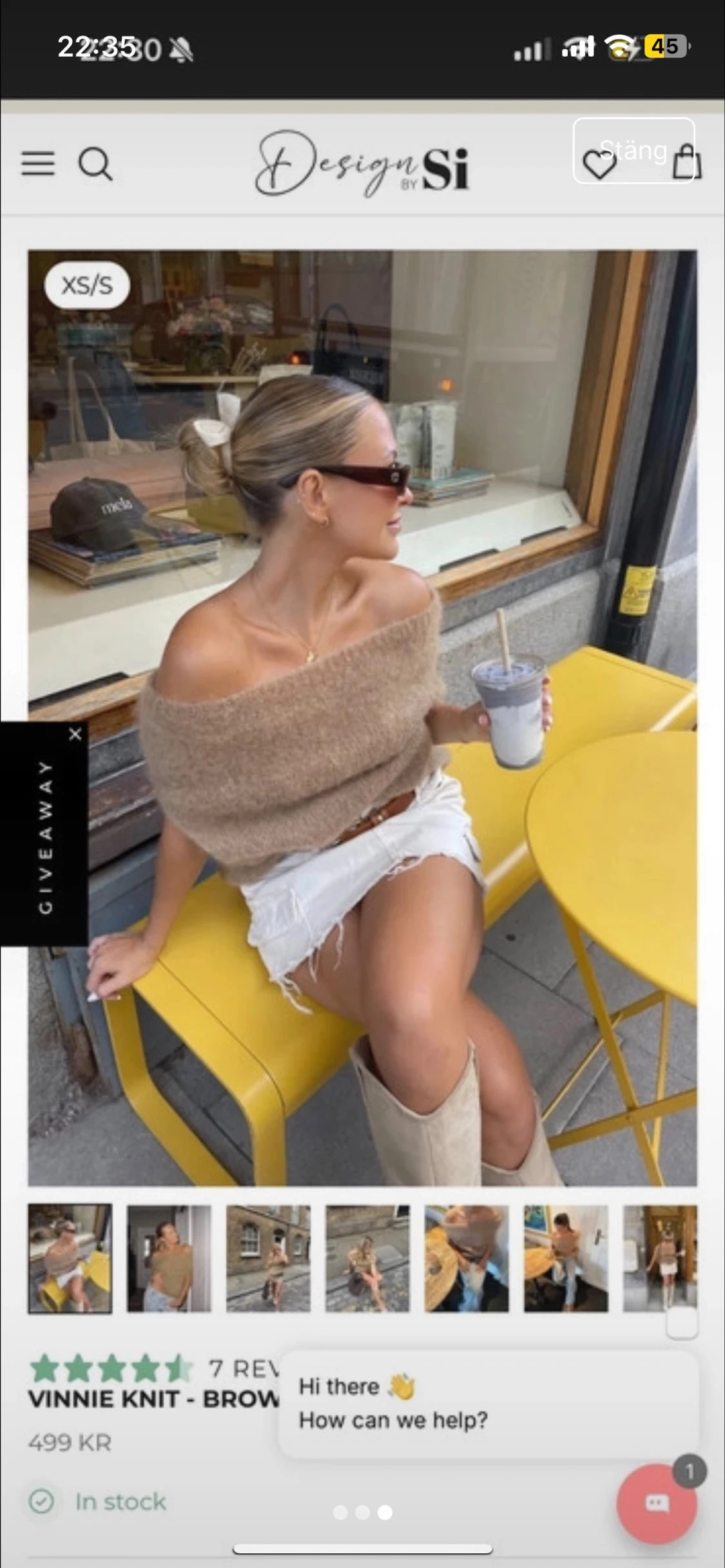 Beige offshoulder stickad tröja Design by Si - 2