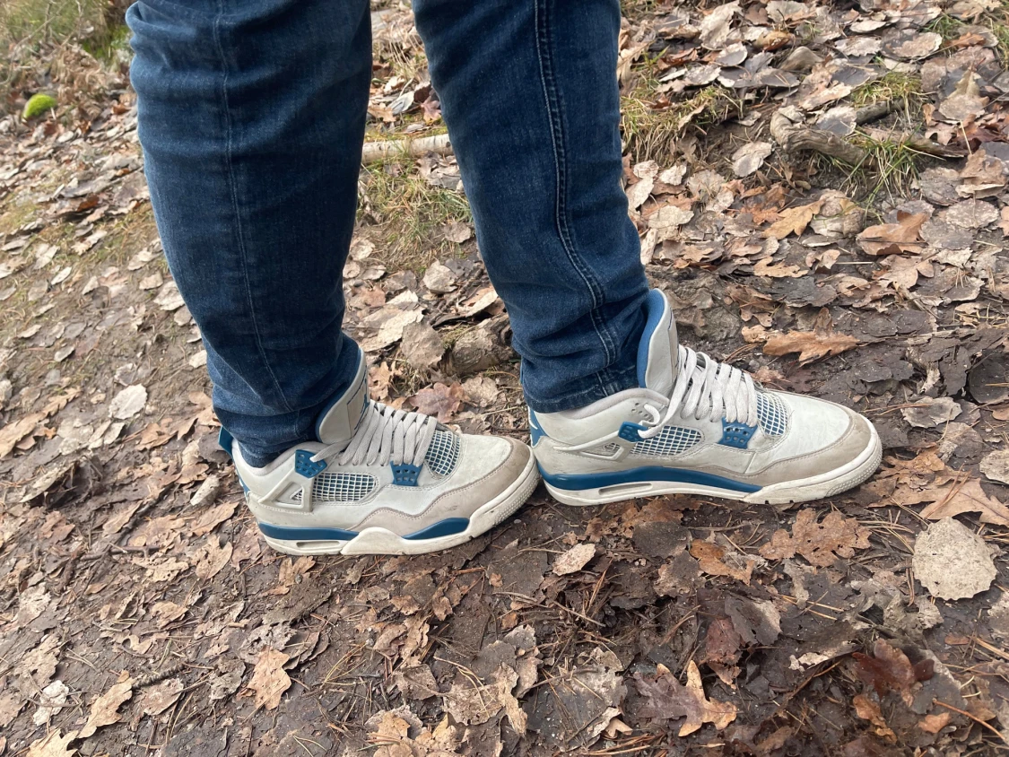 Nike Air Jordan 4 Retro blå/vit - 3