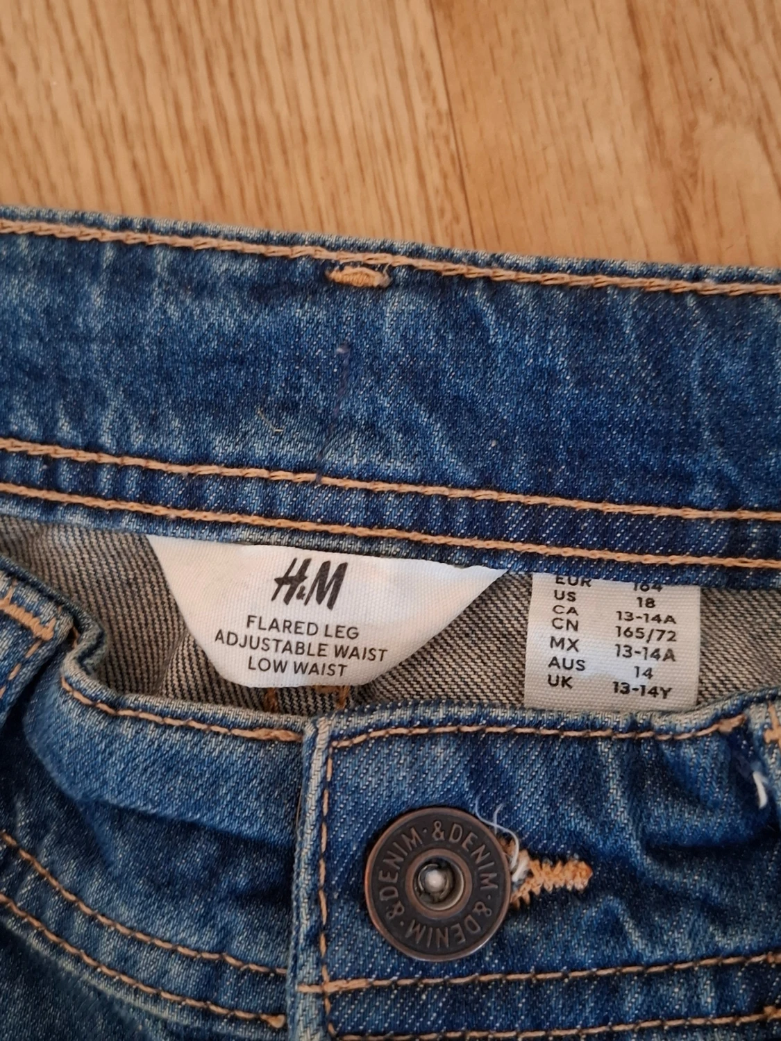 Blå bootcut jeans från H&M, stl 164 - 2