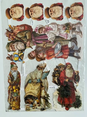 Vintage bokmärke /samlarobjekt  med glitterdetaljer - Bokmärke minst 45 år gamla Samlarobjekt fint skick i original förpackning /plasten jultema kan användas till scrapbooking och pyssel/dock är de kanske bättre för samlarobjekt då de är av äldre version.