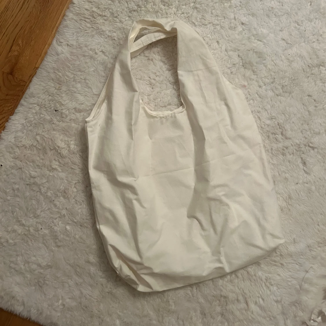 Vit linneväska/ tygväska med tryck - 1