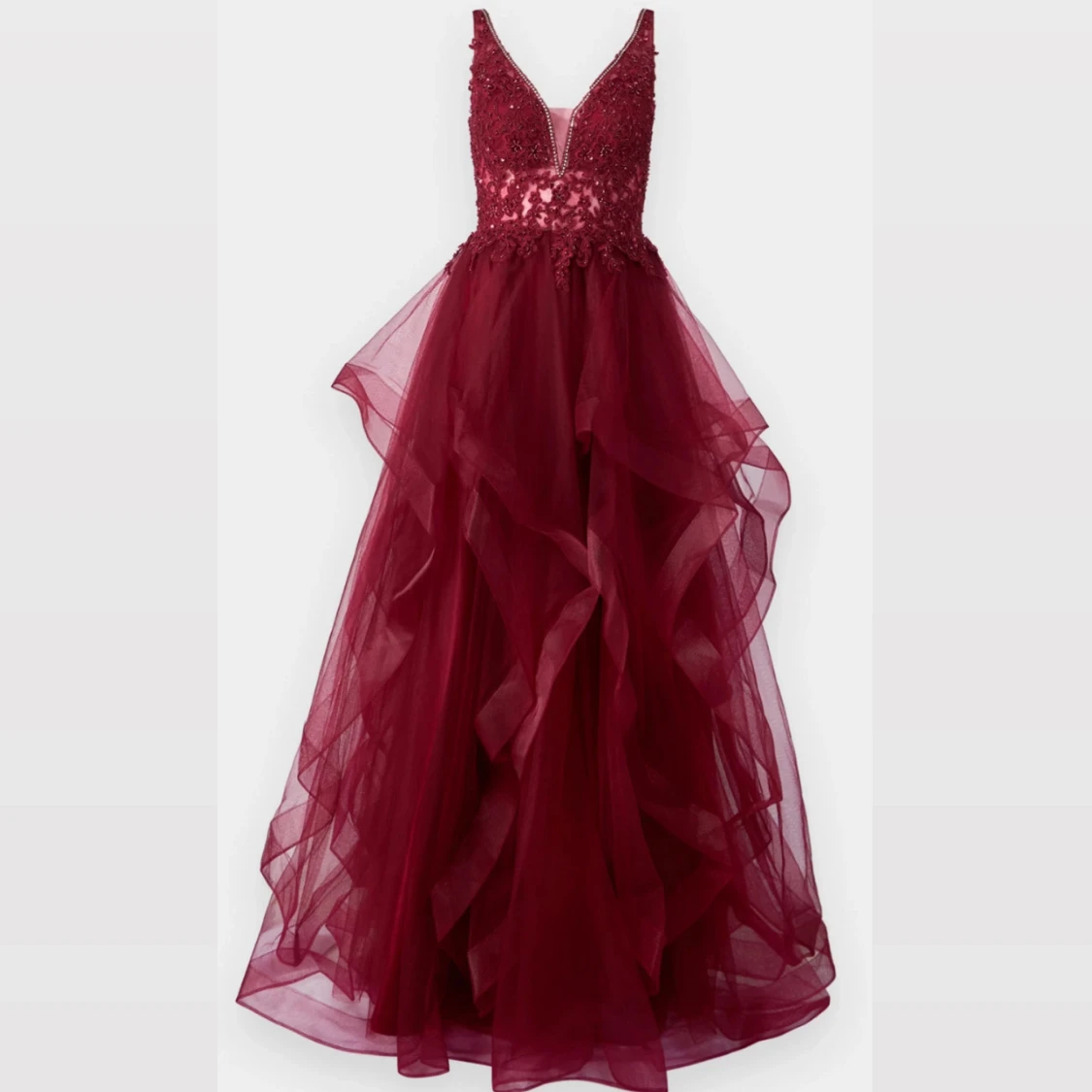 vinröd balklänning