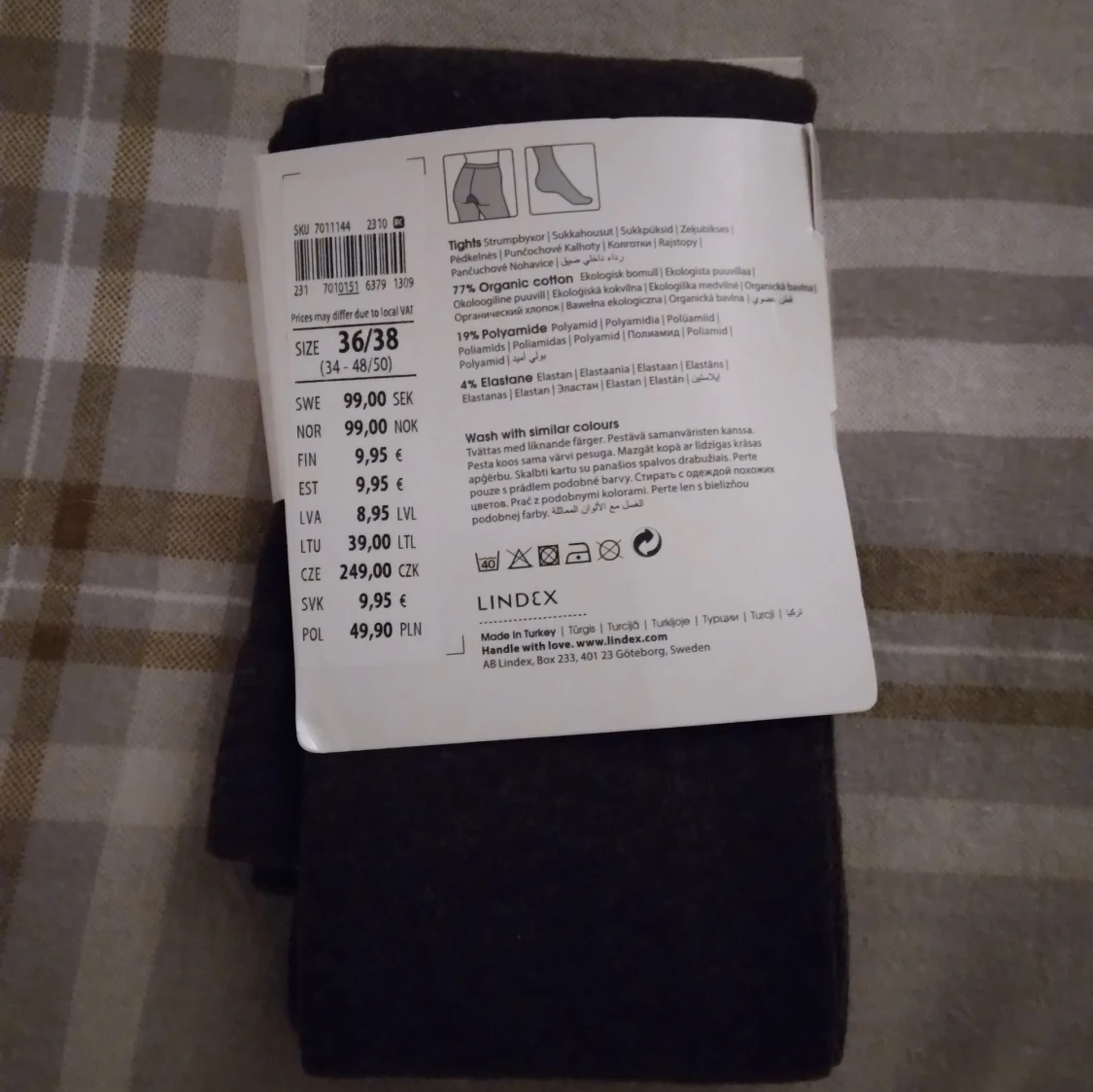 HELT NYA OANVÄNDA bruna tights / strumpbyxor från Lindex, S 36/38 - 1