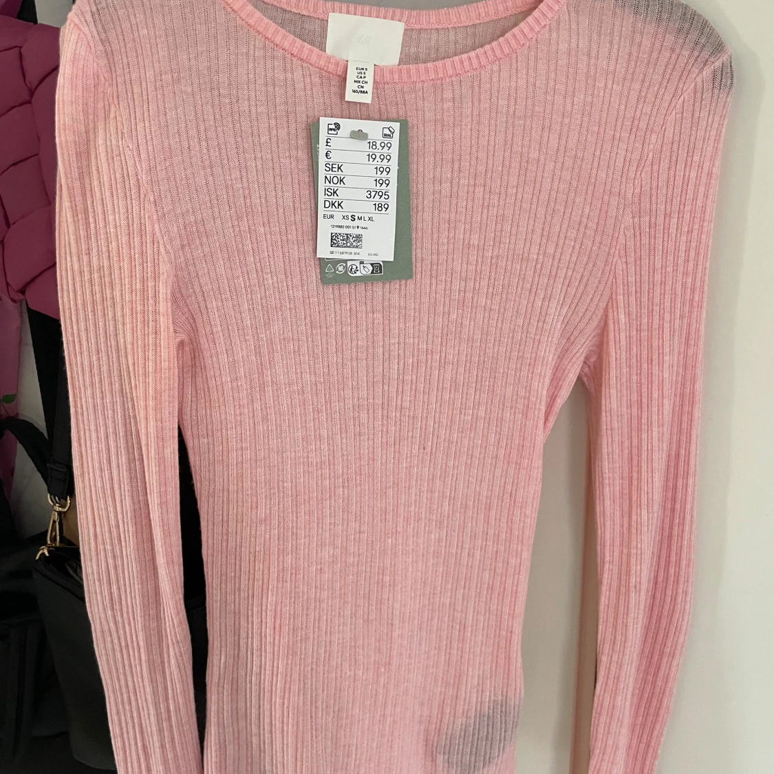 Rosa ribbad långärmad tröja H&M - 2