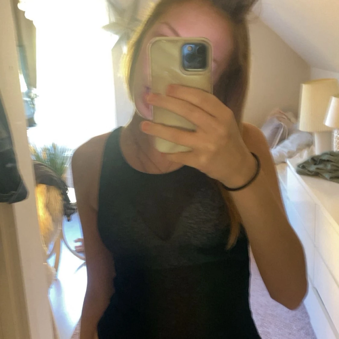 Svart ribbad linnetopp Pull&Bear