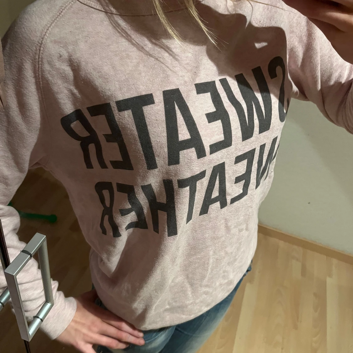 Ljusrosa sweatshirt med tryck - 2