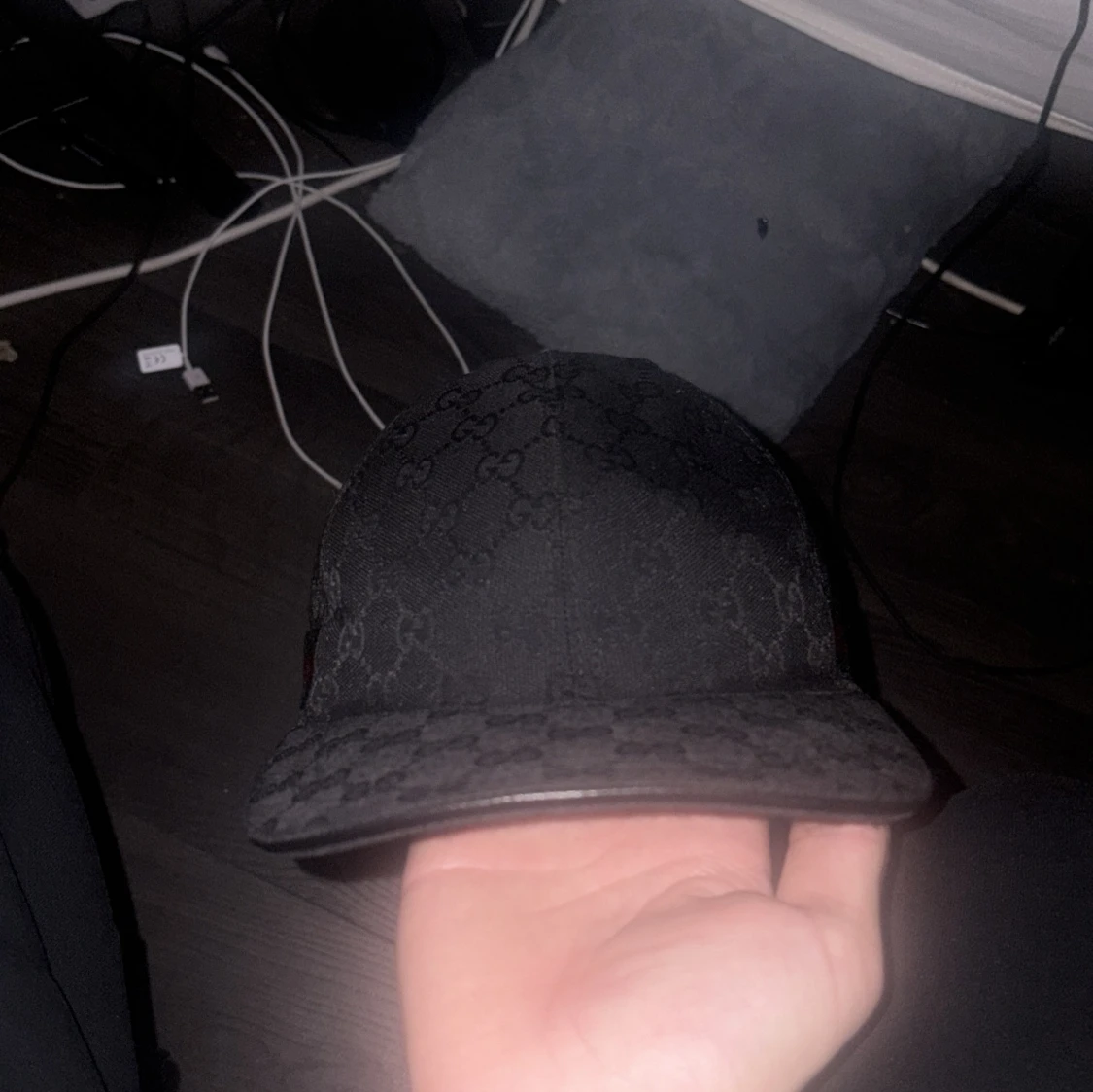 Svart Gucci keps med GG-mönster - 3