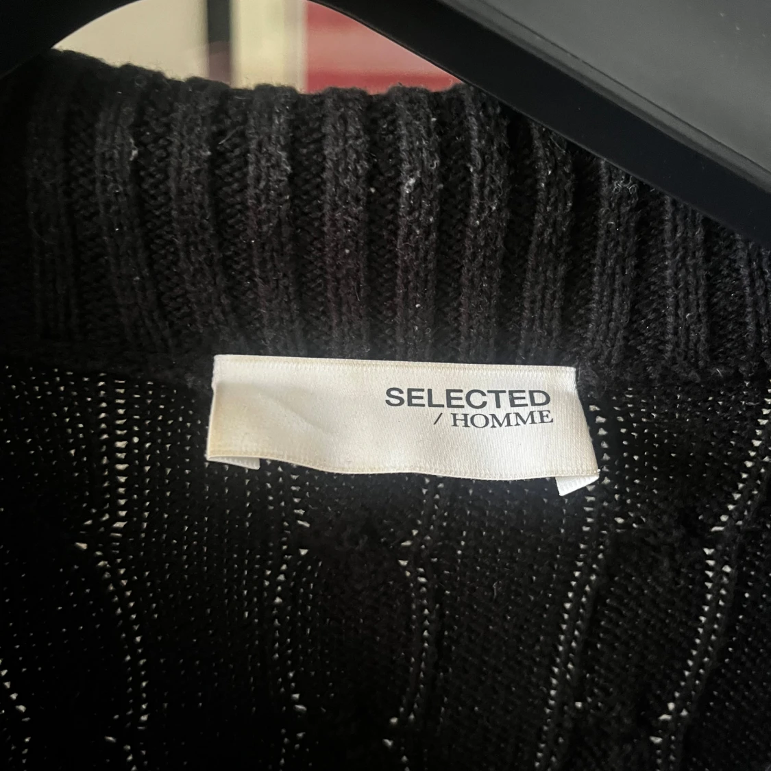 Svart kabelstickad tröja Selected Homme - 1