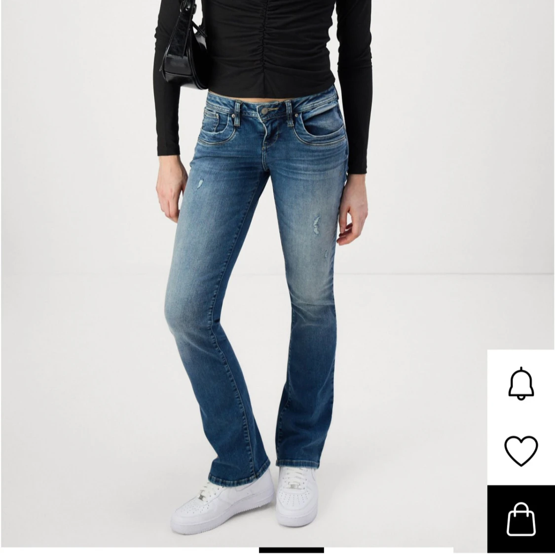 Blå bootcut jeans med slitningar - 3