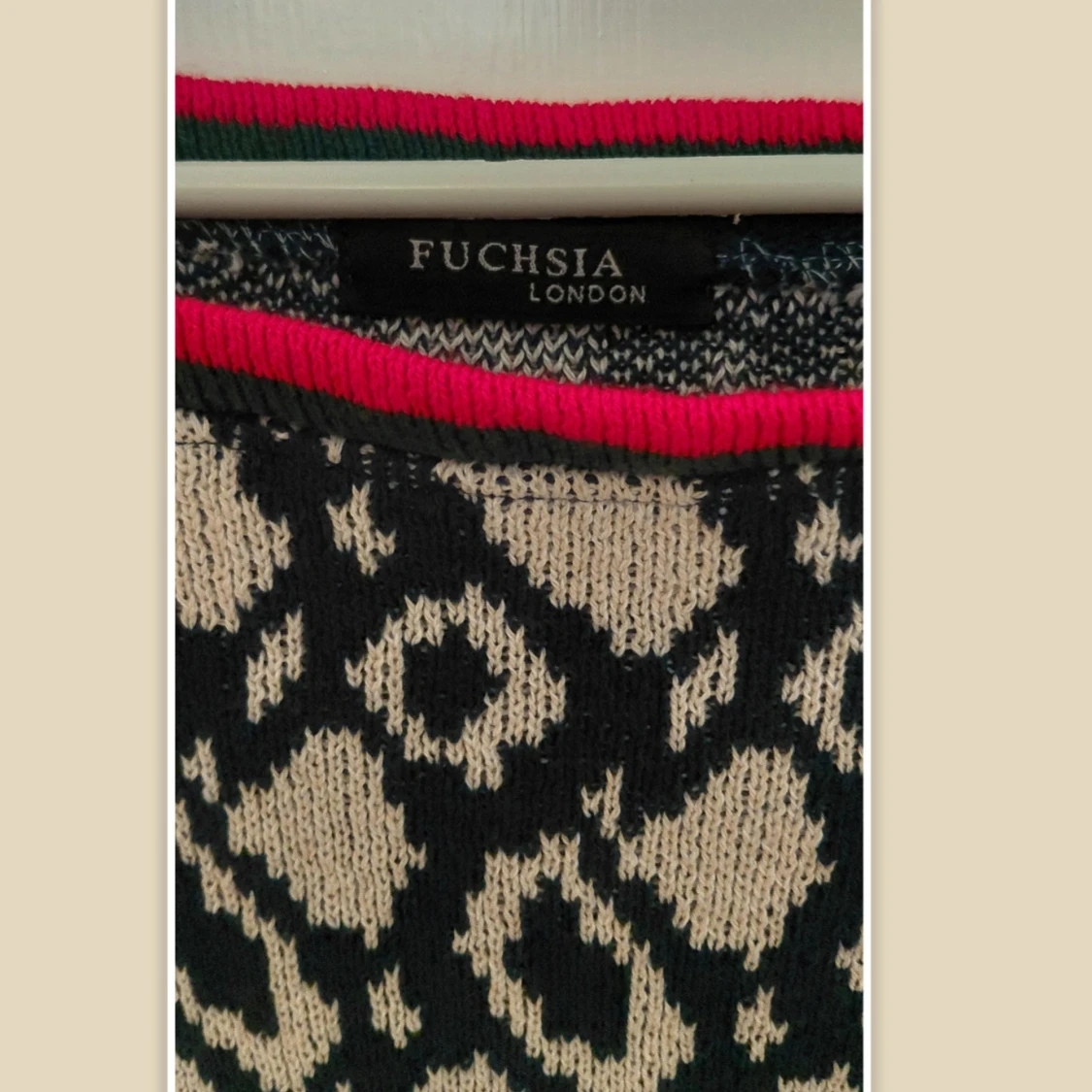 Mönstrad stickad tröja Fuchsia London, M - 2