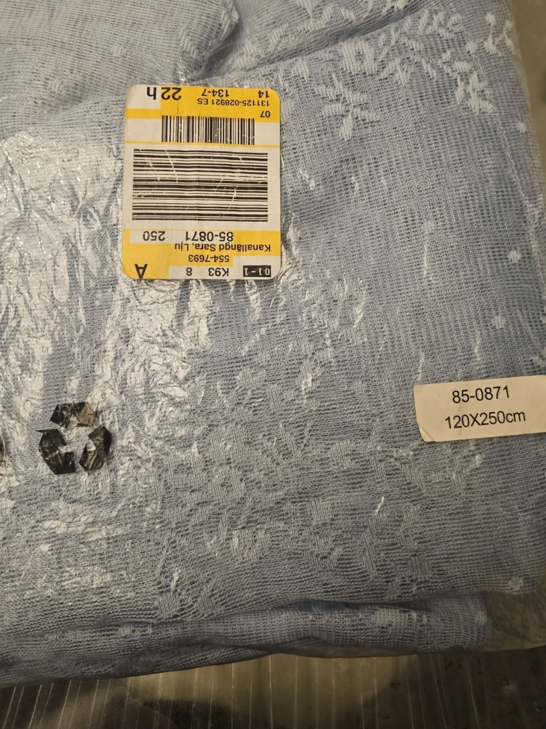 Ljusblå blommig spetsgardiner 120x250cm - 2