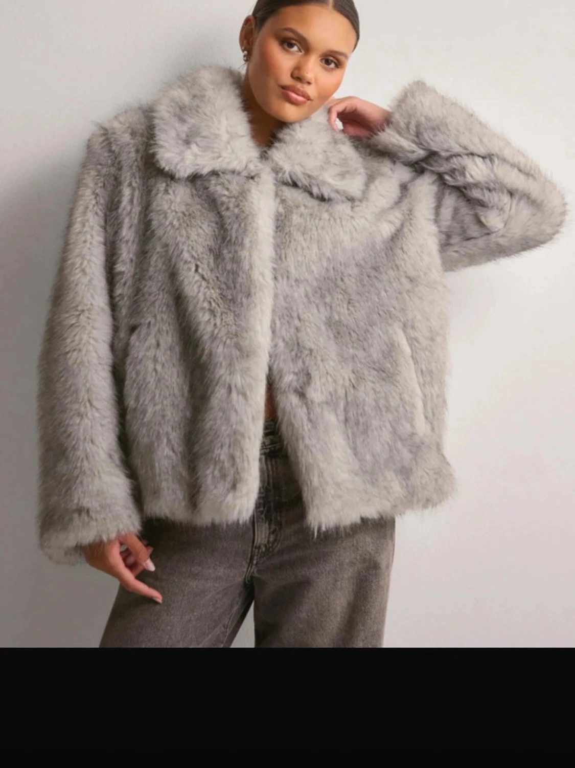 Grå pälsjacka från ONLY, stl M - 4