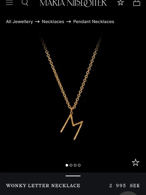 Maria Nilsdotter halsband - BOKSTAVEN ”A” i guld så så fint och i mycket bra skick, skriv privat för egna bilder💞💞