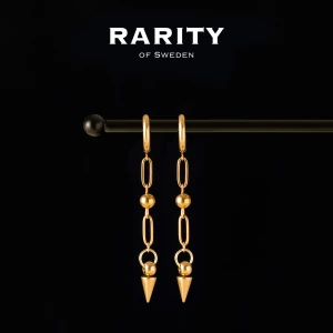 Revenge Spike Earring - Gold: Guldiga örhängen med nitar - Otroligt snygga örhängen med nitar i rostfritt stål!! Örhängena är i fin guldig färg och passar så bra för att piffa upp en outfit och lägga till en extra detalj🪽Likt alla andra våra smycken tål dessa örhängen vatten och håller sitt glans länge!! Vid frågor eller funderingar - välkommen att skriva till oss🪽