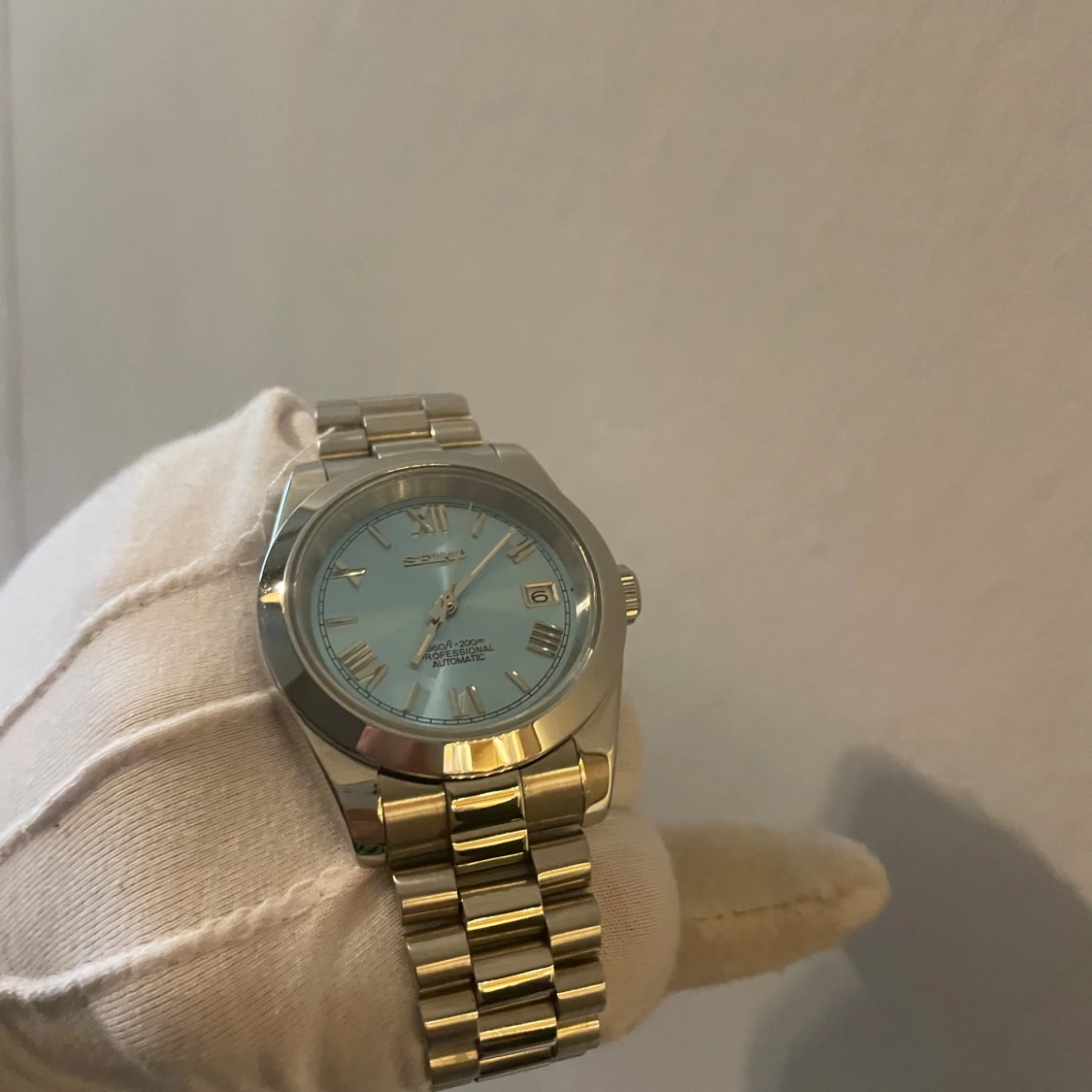 Seiko automatisk klocka med blå urtavla - 3